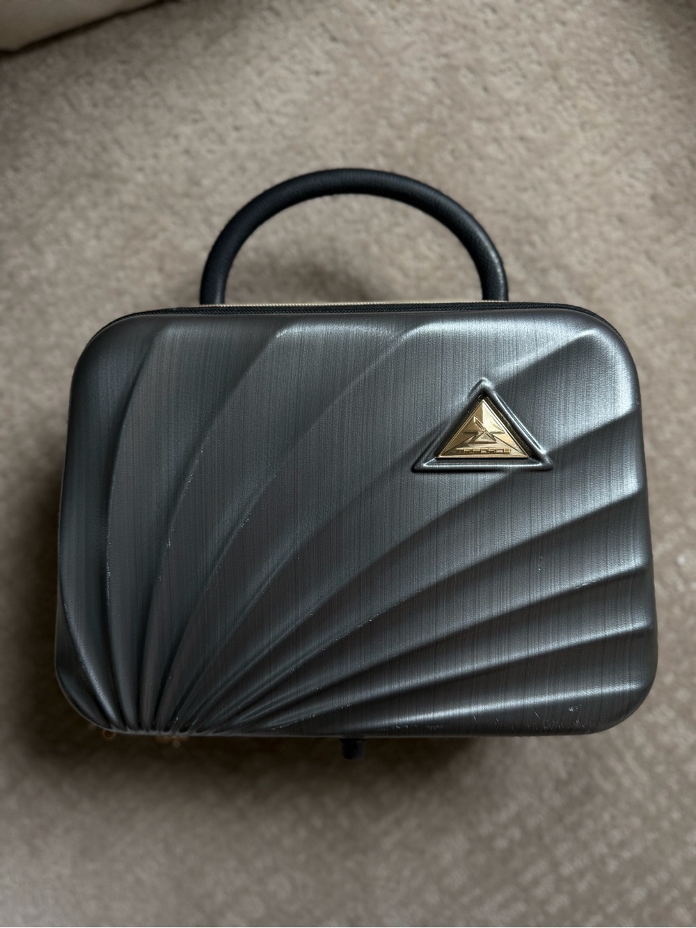Triforce Hard Shell Black Cosmetic Case with Gold Accents